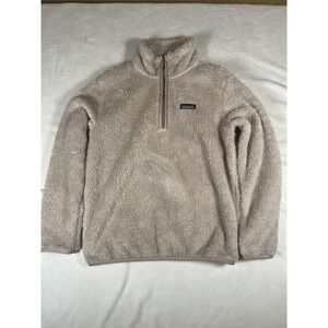 Patagonia Fleece Sweater Womens XS Beige 1/4 Zip High Pile Pullover STY25236FA24